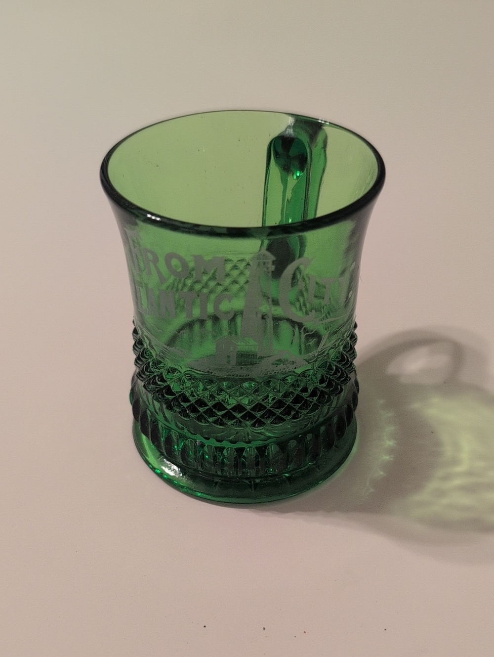 Early American Pattern Souvenir Glass, Atlantic City Circa 1905